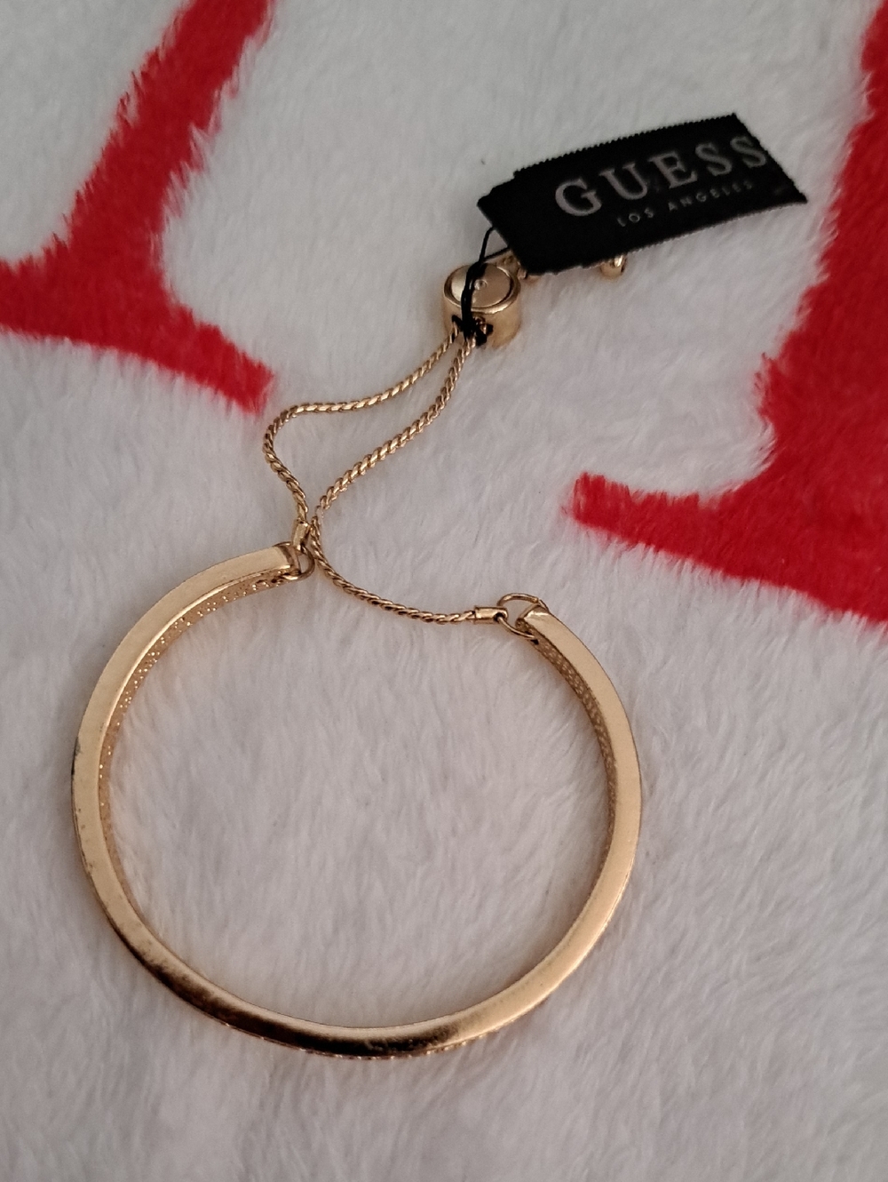 GUESS Gold Adjustable Slide Bangle Bracelet